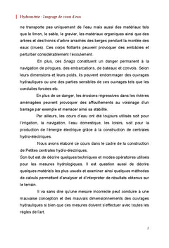 Hydrométrie : Jaugeage de cours d'eau