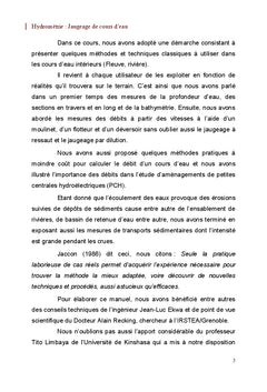 Hydrométrie : Jaugeage de cours d'eau