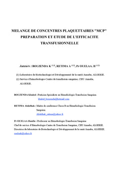 Mélange de concentrés plaquettaires