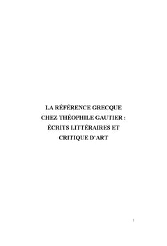 La référence grecque chez Gautier
