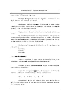 Algorithmique II & Méthodes de programmation