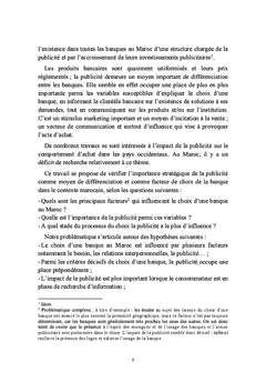 Publicité et choix de la banque par les particuliers au Maroc