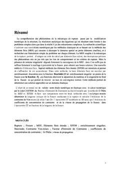 Modélisation numérique par les méthodes XFEM et MEF