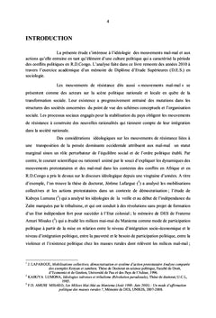 Mouvements de résistance et culture politique en R.D.Congo