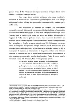 Mouvements de résistance et culture politique en R.D.Congo