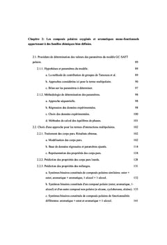 Etudes expérimentales et modélisation thermodynamique par GC-SAFT
