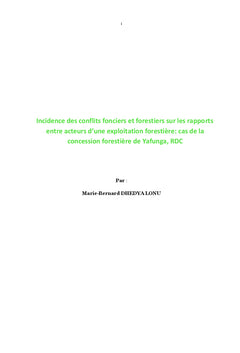 Incidence des conflits fonciers et forestiers
