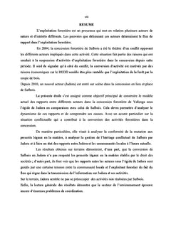 Incidence des conflits fonciers et forestiers