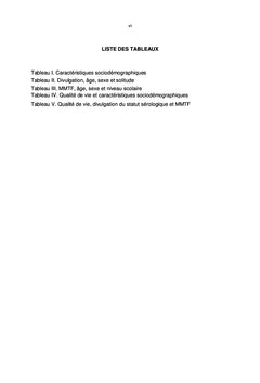 Evaluation de la qualité de vie des personnes vivant avec le VIH/SIDA