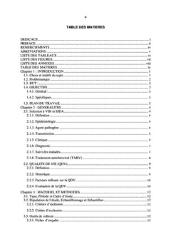 Evaluation de la qualité de vie des personnes vivant avec le VIH/SIDA