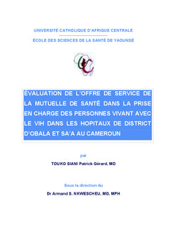 Offre de service de la mutuelle de santé pour les personnes VIH