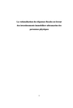 Les dépenses fiscales en faveur d'investissements immobiliers
