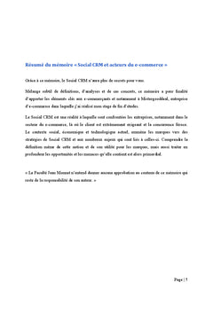 Le Social CRM et les acteurs du e-commerce