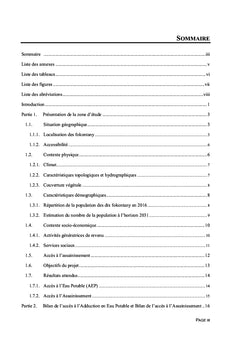 Evaluation et proposition d'amélioration à l'accès à l'eau potable