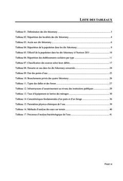 Evaluation et proposition d'amélioration à l'accès à l'eau potable