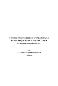 Enseignement supérieur et universitaire en R. D. Congo