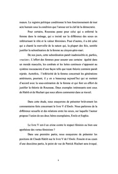 La réception du livre V de l'Émile, J.J. Rousseau