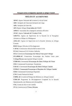Transport aérien et intégration régionale en Afrique Centrale