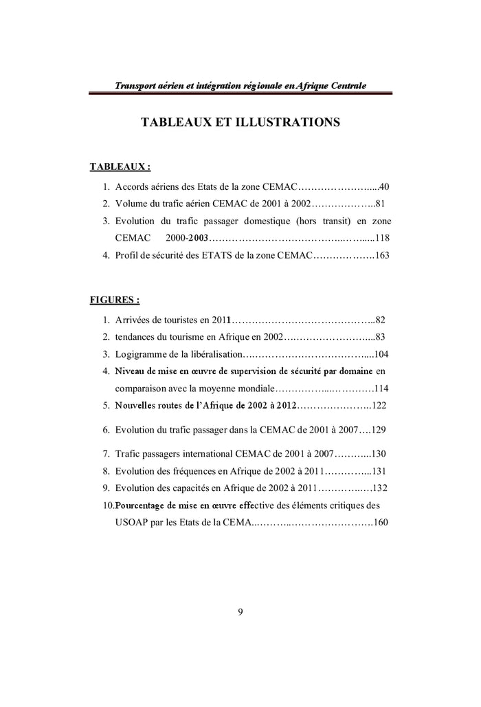 Transport aérien et intégration régionale en Afrique Centrale