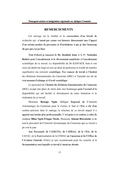 Transport aérien et intégration régionale en Afrique Centrale