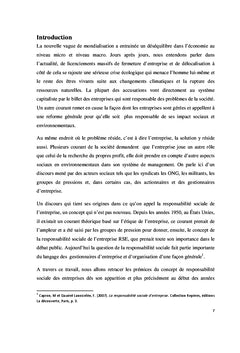 Responsabilité Sociale de l'Entreprise: aspects théoriques