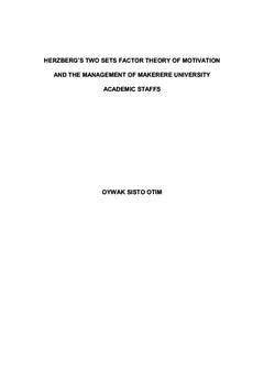 Herzberg's Two Sets Theory of Motivation
