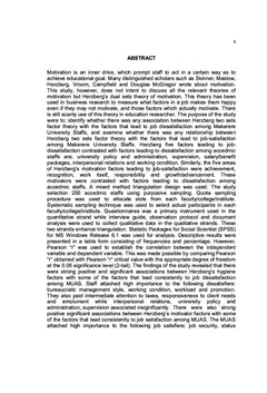 Herzberg's Two Sets Theory of Motivation