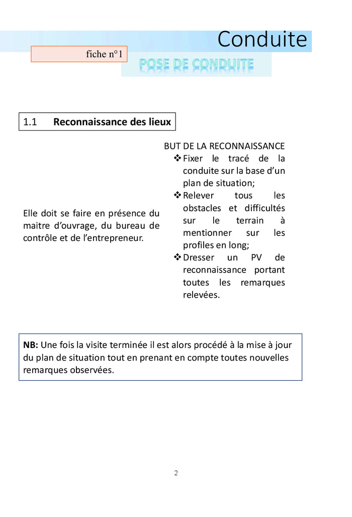 Guide pratique du conducteur des travaux hydrauliques