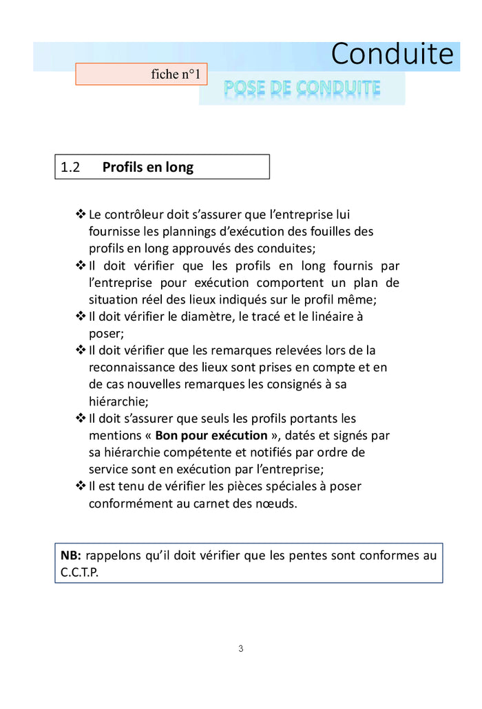Guide pratique du conducteur des travaux hydrauliques