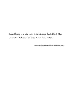 Donald Trump et la lutte contre le terrorisme au Sahel. Cas du Mali