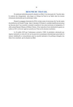 Donald Trump et la lutte contre le terrorisme au Sahel. Cas du Mali