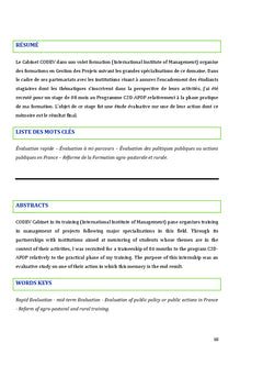 Évaluation d'une action publique en formation agro-pastorale