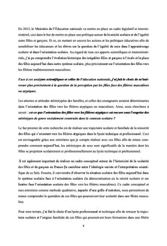 Le genre et les filières atypiques
