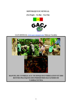 Manuel de Conseils aux Techniques d'Irrigation et de Bonnes Pratiques