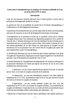 Techniques d'aération pour la lutte contre l'eutrophisation des lacs