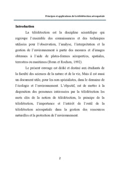 Principes et applications de la télédétection aérospatiale