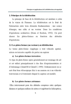 Principes et applications de la télédétection aérospatiale