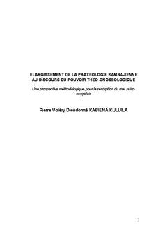 Elargissement de la praxéologie kambajienne à la théo-discursivité