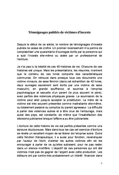 INCESTE. Victimes, Auteurs, Familles à transactions incestueuses