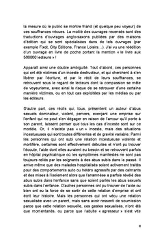 INCESTE. Victimes, Auteurs, Familles à transactions incestueuses