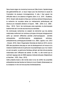 Activité antibactérienne des extraits de feuilles de Solanum torvum