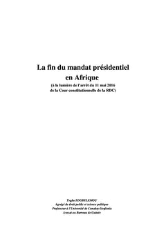 La fin du mandat présidentiel en Afrique