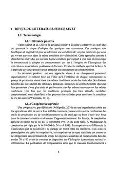 Meilleures pratiques des coopératives agricoles positivement déviantes