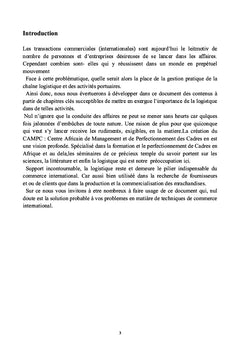 Gestion Pratique de la Chaîne Logistique et des Activités Portuaires