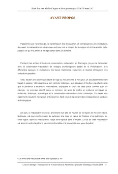 Etude et restauration d'un vase à bulbe d'oignon du premier âge du Fer
