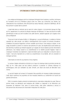 Etude et restauration d'un vase à bulbe d'oignon du premier âge du Fer