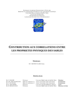 Corrélations entre les propriétés physiques et mécaniques des sables