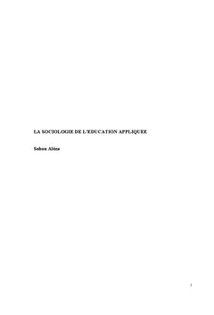La sociologie de l'éducation appliquée