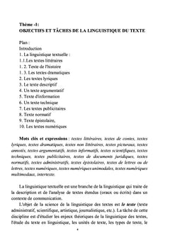 LA LINGUISTIQUE TEXTUELLE