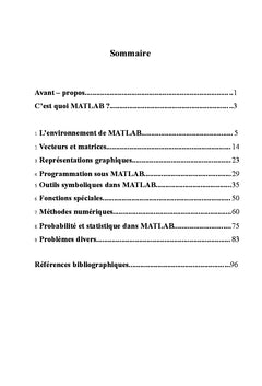 Comprendre MATLAB